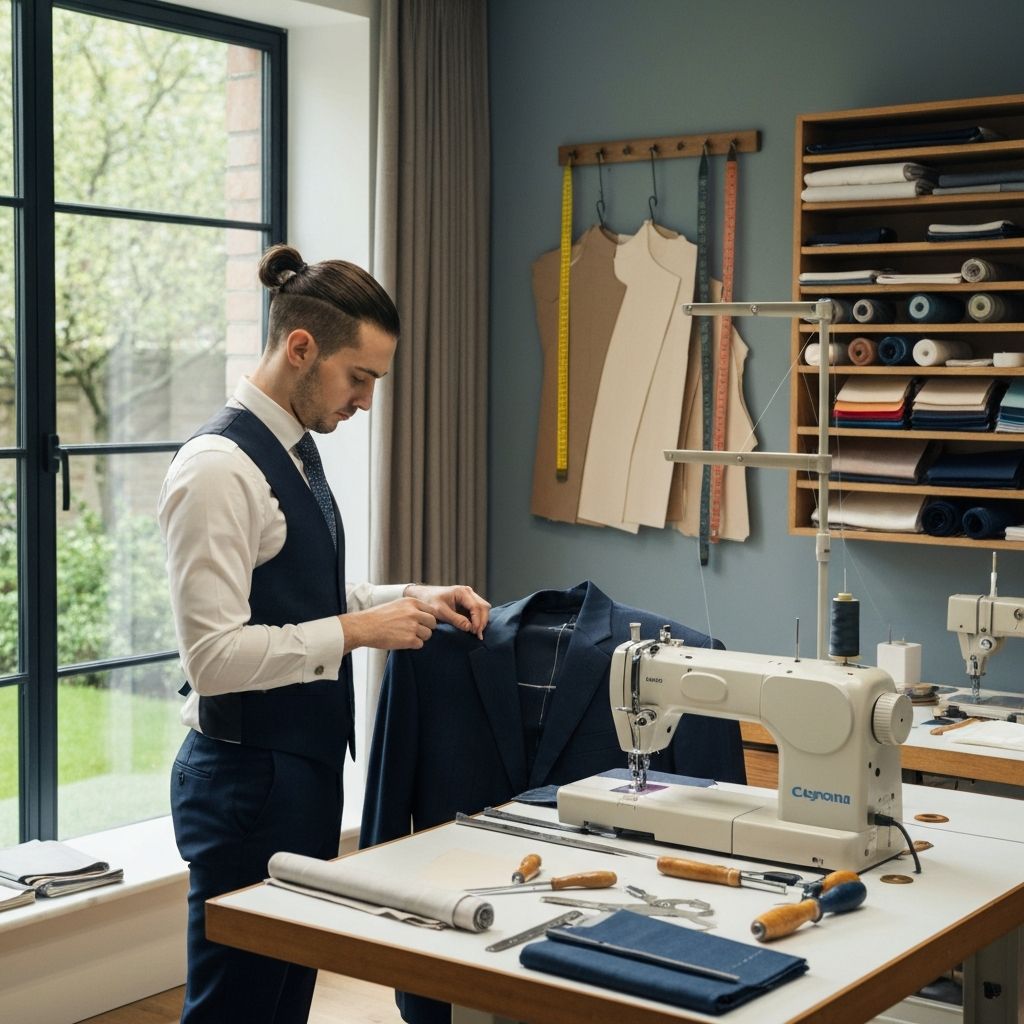 Professional tailor workspace